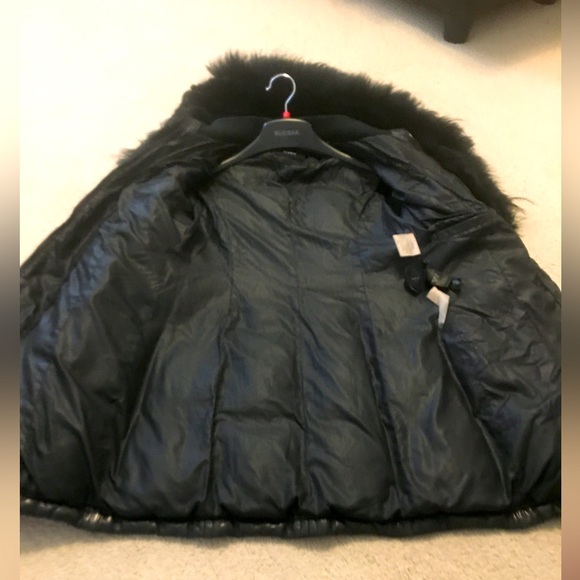 Rudsak Lamb Leather Goose Down Winter Coat with Rabbit Fur Hood - Picture 15 of 16